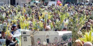 Piazza Duomo (ME): la celebrazione della benedizione delle palme, disturbata da un rumore di motori Domenica delle palme a Messina