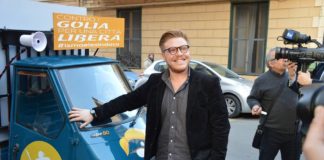 Palermo: il candidato sindaco Ismaele La Vardera, con grinta