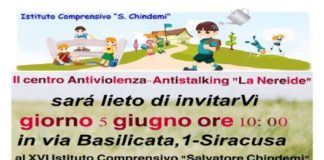 A Siracusa, il 5 giugno 2017: Il centro Antiviolenza-Antistalking -La Nereide-, effettuerà una premiazione