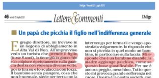 Cronaca, dall’Alta “Val di Non”: prende a schiaffi il bambino (suo figlio)