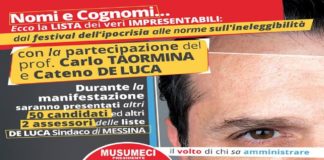 Venerdì 20 ottobre: alle ore 16.30, la convention di Cateno De Luca al Teatro Vittorio Emanuele di Messina con il prof. Carlo Taormina