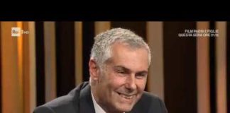 Lucia Annunziata, dura, con il candidato di Siciliani Liberi Roberto La Rosa.