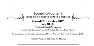 A Messina, giovedì 28 dicembre alle ore 18: “Suggestioni dal set 6”