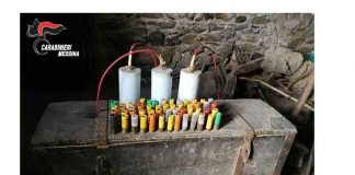 SCOPERTI, ALL’INTERNO DI UN CASOLARE RURALE, 3 ORDIGNI ESPLOSIVI ARTIGIANALI E NUMEROSE MUNIZIONI DA FUCILE: ARRESTATO UN PASTORE DAI CARABINIERI foto-sequestro-esplosivi