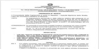 Messina: divieto di balneazione al villaggio Sant’Agata