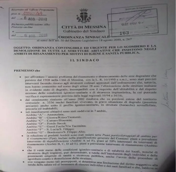 ORDINANZA BARACCHE