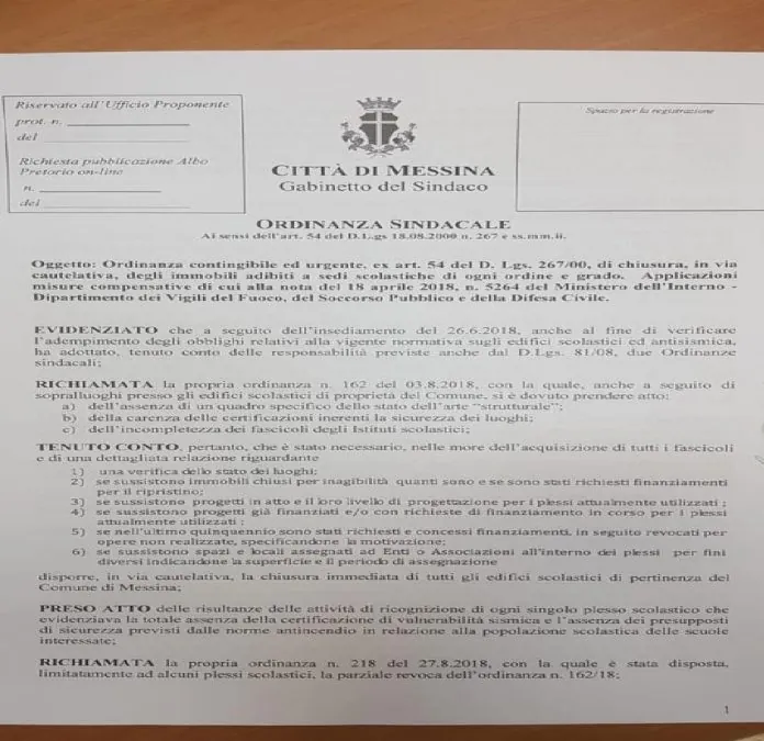 ORDINANZA SCUOLE