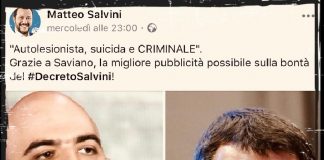 Roberto Saviano (scrittore): “Mi scuso con il #MinistrodellaMalaVita, perché mi era sfuggito il suo post di un paio di giorni fa… me lo hanno segnalato solo ieri”