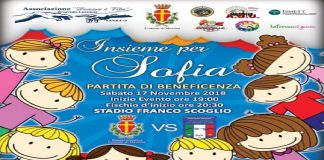 Alle ore 20.30, l’inizio della Partita “Insieme per Sofia”