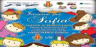 Alle ore 20.30, l’inizio della Partita “Insieme per Sofia”