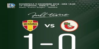Il Città di Messina, ha vinto per 1 a 0 contro la Turris