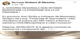 Lo riferiscono dal Movimento Liberi Insieme: “E come volevasi dimostrare e come comunica lo stesso sindaco di Messina, l’ordine del giorno festeggiato ieri come una vittoria da De Luca si è rivelato inutile e inefficace”