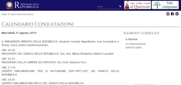 CONSULTAZIONI MATTARELLA