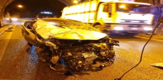 Grave incidente autonomo poco prima delle 03.00 di stanotte all’ingresso della galleria Perara, a Messina