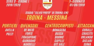 Messina si parte: prima vigilia di Campionato…, ventuno convocati per l’esordio a Troina