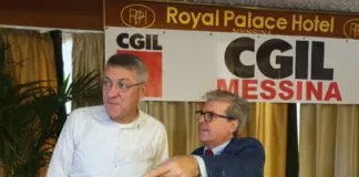 Il segretario nazionale della Cgil, Maurizio Landini, questa mattina a Messina