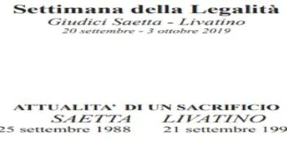 Domani, 3 ottobre a Messina: la “Settimana della Legalità Giudici Saetta Livatino” 2019