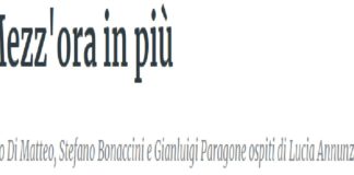 “Mezz’ora in più” in onda oggi, domenica 3 novembre, a partire dalle 14.30 su Rai3