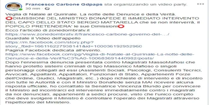Veglia Natrale la notte delle denunce al Quirinale