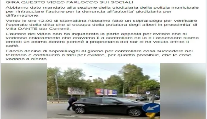 Macchina del sindaco di Messina Cateno De Luca sulle strisce pedonali
