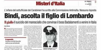 La verita’, sulla strana morte (del maresciallo dei carabinieri Antonino Lombardo) avvenuta nel 1995 alla Caserma Bonsignore di Palermo