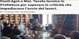 Nella mattinata odierna, si è svolto, presso la Sala Biblioteca della Prefettura, uno specifico tavolo tecnico convocato dal Prefetto di Messina, dr.ssa Maria Carmela Librizzi, su richiesta del Sindaco di Santa Teresa di Riva e del Responsabile della Struttura Territoriale A.N.A.S. per la Sicilia