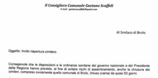 Gaetano Scaffidi (consigliere comunale di Brolo): “Invito il sindaco, a voler riaprire il cimitero”