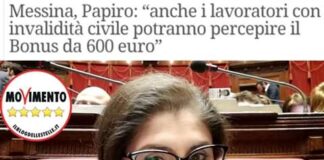Antonella Papiro M5s: «Anche i lavoratori con invalidità civile potranno percepire il Bonus da 600 euro»