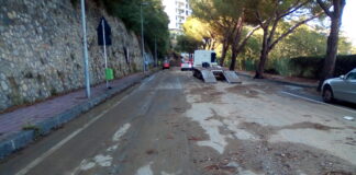 La via Nuova Panoramica dello Stretto a Messina, e’ interrotta dalla rotonda dell’Annunziata, fino al complesso Eden Park, dopo la bomba d’acqua abbattutasi stamattina dalle ore 11.40 per circa 60 minuti