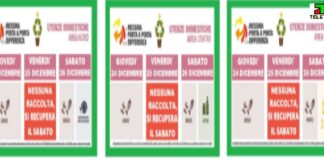 I componenti della Messinaservizi Bene Comune…, comunicano attraverso una nota… i calendari per la raccolta di rifiuti in questi primi giorni di feste dal 24 al 26 Dicembre