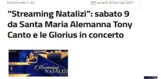 “Streaming Natalizi”: sabato 9 da Santa Maria Alemanna a Messina… Tony Canto e le Glorius in concerto