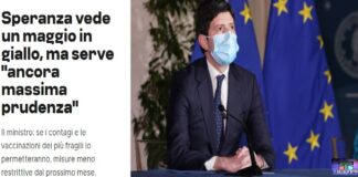 Roberto Speranza (ministro della Salute): “Saremo cauti…, nelle riaperture”