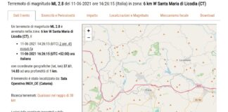 Una scossa di magnitudo 2.8, è stata registrata dai sismografi dell’Istituto nazionale di Geofisica e vulcanologia di Catania alle 16.26 (ora italiana) di oggi