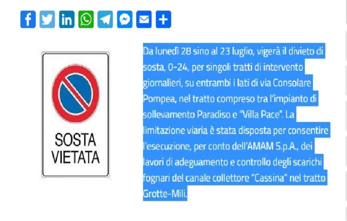 sosta vietata Messina