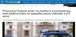 A Palermo al Processo “Game over”…, su mafia e scommesse è arrivata la sentenza