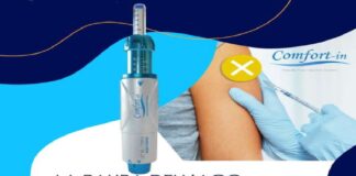 La tecnologia Comfort-in…, consente la somministrazione intramuscolare del vaccino eliminando totalmente l’ago