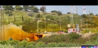 Stamani alle ore 09.00, nella zona industriale di Archi nelle vicinanze di Giammoro (ME), ha preso fuoco un’autocisterna che successivamente è uscita di strada