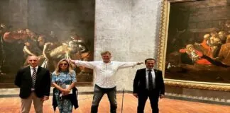 “Museo di Messina, davanti ai due quadri di Caravaggio col Direttore, il Sindaco @catenodeluca e @grazia_di_michele”