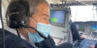 Il presidente della Regione Siciliana Nello Musumeci è in volo verso Pantelleria