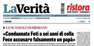 Lo ha scritto oggi sulla sua Pagina Facebook, il giornalista Fabio Amendolara, per informare i lettori che avrebbe trattato l’argomento citato nella pubblicazione del 17 ottobre sul quotidiano on line “La Verità”