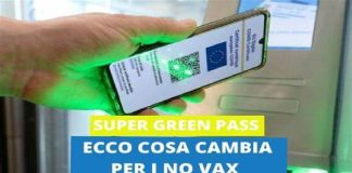 Da oggi 6 dicembre entrano in vigore per tutta l’Italia (dal 29 novembre già valevano per il Friuli Venezia Giulia in quanto unica regione “gialla”) le nuove regole legate all’introduzione del super green pass
