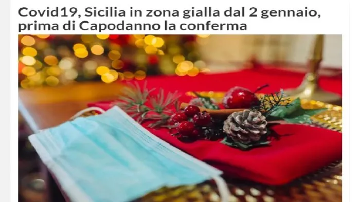 Sicilia zona gialla dal 2 gennaio