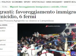 Sei egiziani, ritenuti i componenti l’equipaggio di un barcone di migranti, sono stati fermati all’hotspot di Lampedusa dalla squadra mobile di Agrigento per favoreggiamento dell’immigrazione clandestina e omicidio