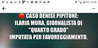 Si è aperto oggi 28 febbraio 2022, ma è stato subito rinviato per un difetto di notifica, il processo per favoreggiamento personale che vede alla sbarra la cronista di #Mediaset, della trasmissione di Rete4 “Quarto Grado”, perchè secondo i magistrati (che l’hanno citata in giudizio per comparire innanzi al giudice onorario Vivona) della Procura della Repubblica di Marsala avrebbe rivelato a Gaspare Ghaleb (ex fidanzato della sorellastra della bambina, Jessica Pulizzi) che sulla sua auto vi erano delle microspie