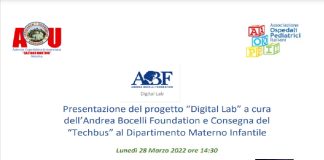 Lunedì 28 marzo 2022 alle ore 14,30 nell’Aula Magna del Padiglione NI dell’Azienda Ospedaliera Universitaria “G. Martino” di Messina, l’Associazione “Andrea Bocelli Foundation” (A.B.F.) presenterà il “Progetto “Digital Lab” che prevede la creazione e il mantenimento delle condizioni che rendano l’impiego delle nuove tecnologie (devices) veri e propri strumenti a sostegno, integrazione e arricchimento dei processi di apprendimento per l’educazione, al fine di supportare il miglioramento della qualità e innovare le tecnologie didattiche durante la permanenza in ospedale