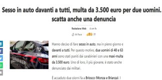 È accaduto due giorni fa a Briosco (Monza e Brianza): hanno deciso di fare sesso in auto, ma in pieno giorno e davanti a tutti