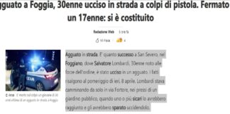 Agguato in strada: è quanto successo a San Severo, nel Foggiano, dove Salvatore Lombardi, 30enne noto alle forze dell’ordine, è stato ucciso in un’imboscata