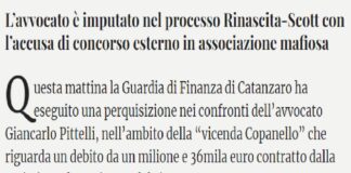 I militari della Guardia di finanza di Catanzaro stanno operando, da stamane, una perquisizione nei confronti dell’avvocato Giancarlo Pittelli, imputato nel processo “Rinascita-Scott” con l’accusa di concorso esterno in associazione mafiosa, e verso suoi familiari