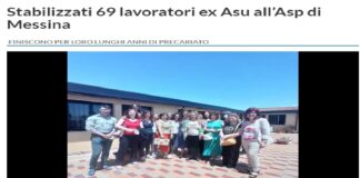L’Asp di Messina ha stabilizzato 69 lavoratori ex Asu: stamane il provvedimento del commissario straordinario Bernardo Alagna dopo l’esito positivo della procedura selettiva che i dipendenti hanno superato regolarmente