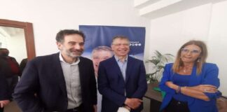 Il capogruppo del Pd al Senato, Simona Malpezzi e Alessandro Alfieri, segretario della Commissione Affari esteri di Palazzo Madama, stamane a Messina nella sede del Comitato elettorale del candidato sindaco nella città dello Stretto della coalizione di centrosinistra, Franco De Domenico per incontrare le parti sociali del territorio